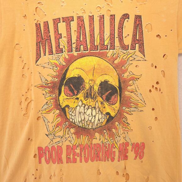 Metallica Band Crew Neck Graphic Short Sleeve T Shirt Mens Size Small S Yellow - Picture 4 of 9